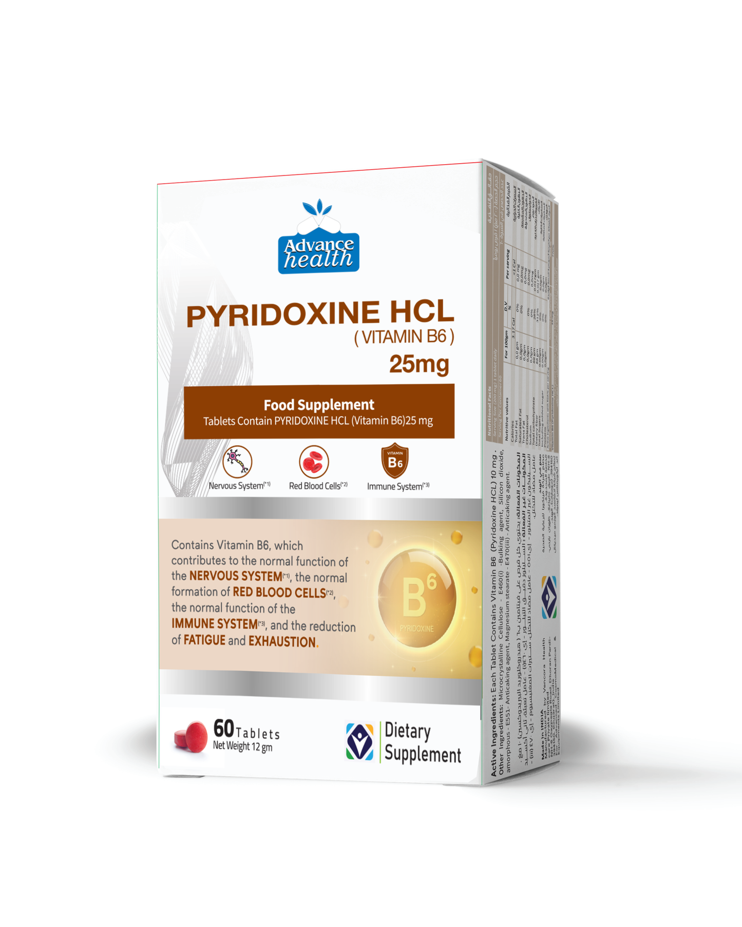 Pyridoxine HCL – Vitamin B6 25 mg